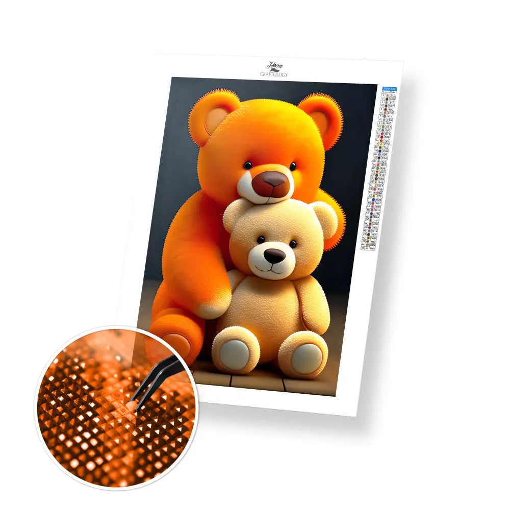 Teddy Bears - Premium Diamond Painting Kit - 20x30cm / 8x12’’ / Square (Most Popular) - Diamond Painting Kit