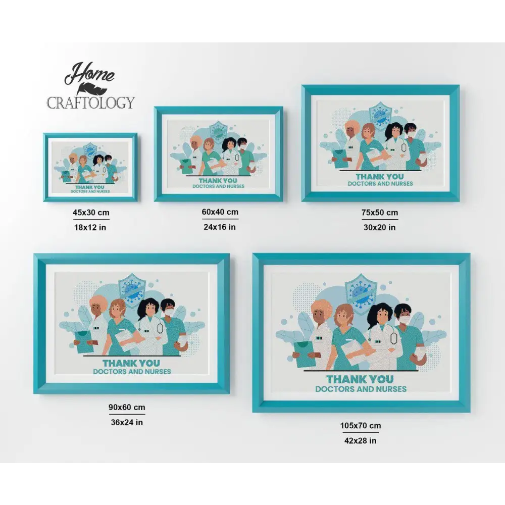 Thank You Doctors and Nurses - Premium Diamond Painting Kit - Diamond Painting Kit