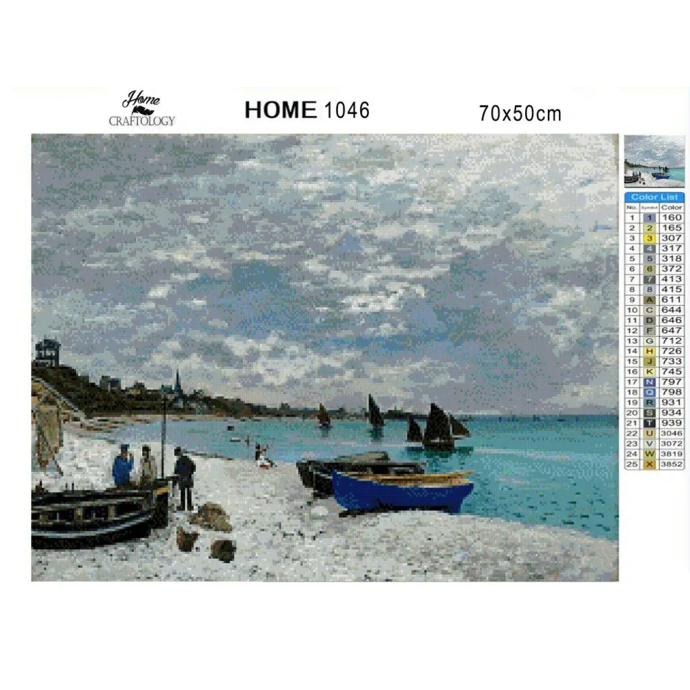 The Beach at Sainte Adresse - Diamond Painting Kit - Home Craftology