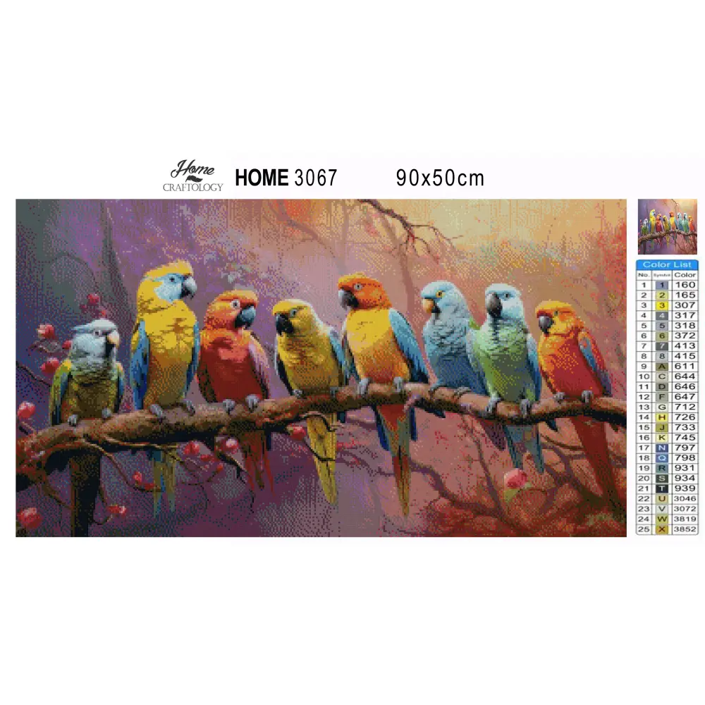 The Parrots - Premium Diamond Painting Kit - Diamond Painting Kit