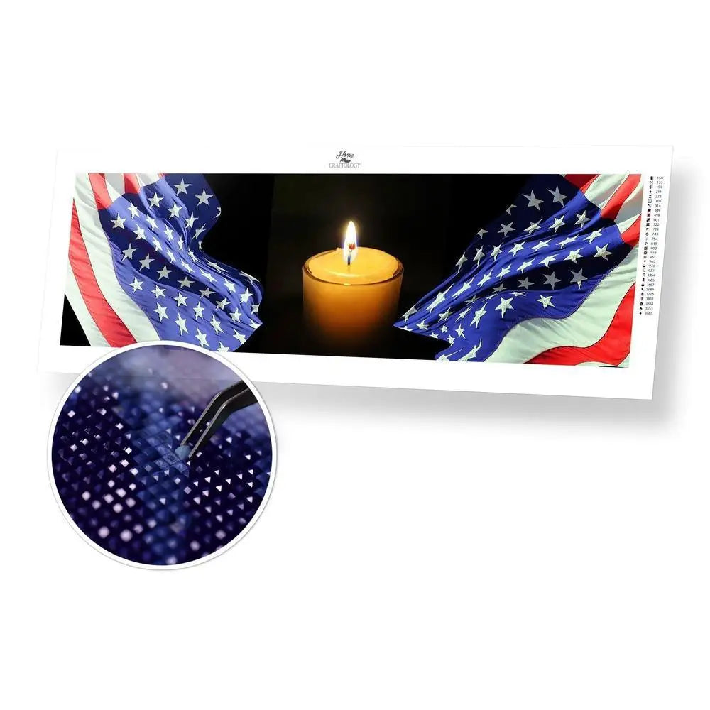 The Star-Spangled Banner - Premium Diamond Painting Kit - 95x30cm / 12x37’’ / Square (Most Popular) - Diamond Painting