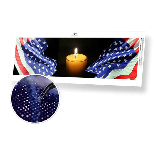The Star-Spangled Banner - Premium Diamond Painting Kit - 95x30cm / 12x37’’ / Square (Most Popular) - Diamond Painting