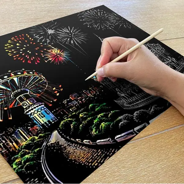 Theme Park - Scratch Painting Kit - Scratch Painting