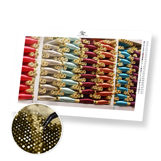 Threads on Display - Premium Diamond Painting Kit - 50x30cm / 20x12’’ / Square (Most Popular) - Diamond Painting Kit