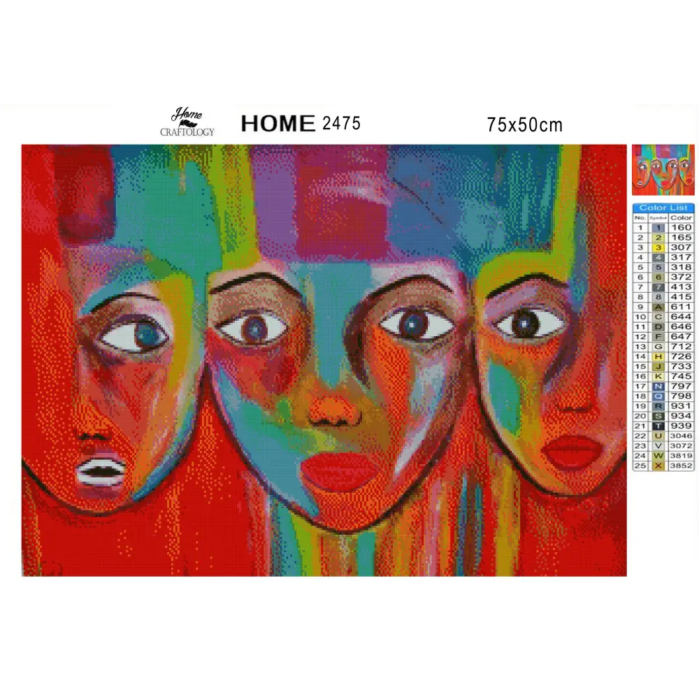 Three Faces - Premium Diamond Painting Kit - Diamond Painting Kit