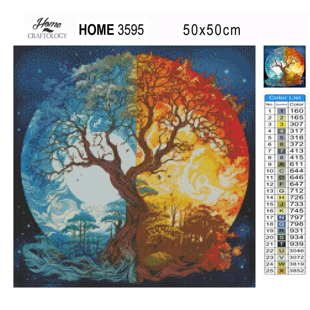 Tree Day and Night - Exclusive Premium Diamond Painting Kit - Diamond Painting Kit