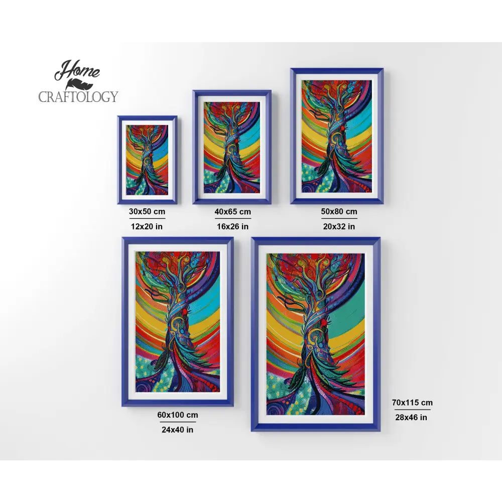 Tree with Colorful Background - Premium Diamond Painting Kit - Diamond Painting Kit