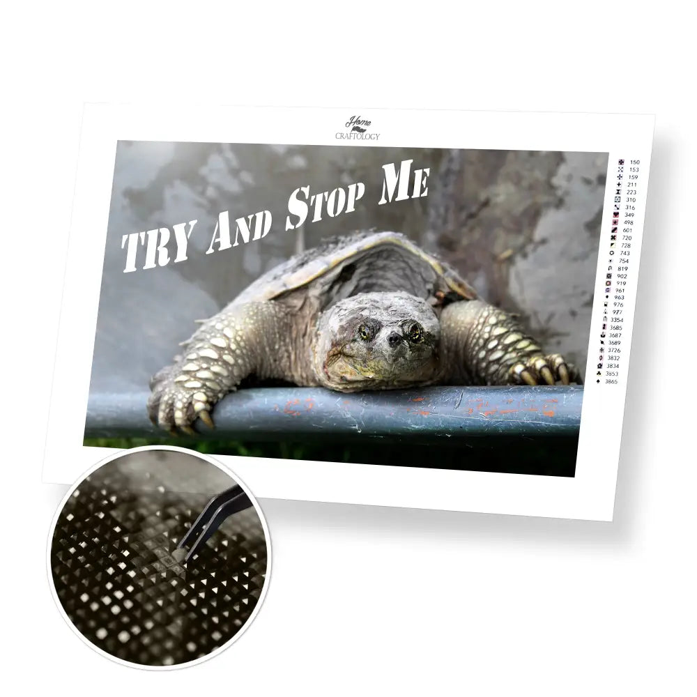 Try and Stop Me - Premium Diamond Painting Kit - 45x30cm / 18x12’’ / Square (Most Popular) - Diamond Painting Kit