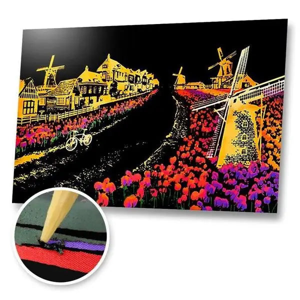 Tulips Holland - Scratch Painting Kit - Scratch Painting