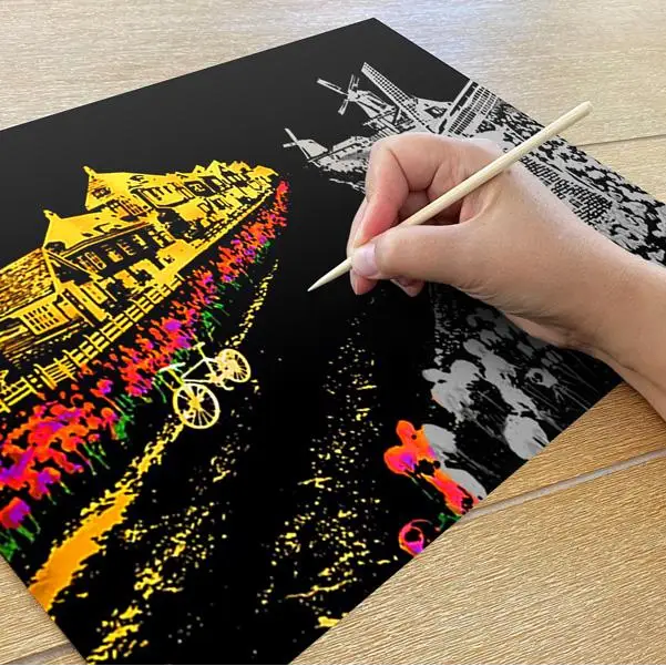Tulips Holland - Scratch Painting Kit - Scratch Painting