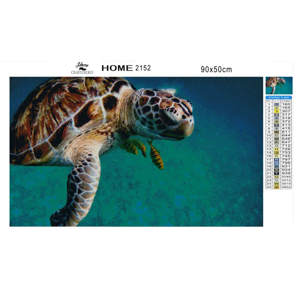 Turtle with Fishes - Premium Diamond Painting Kit - Diamond Painting Kit