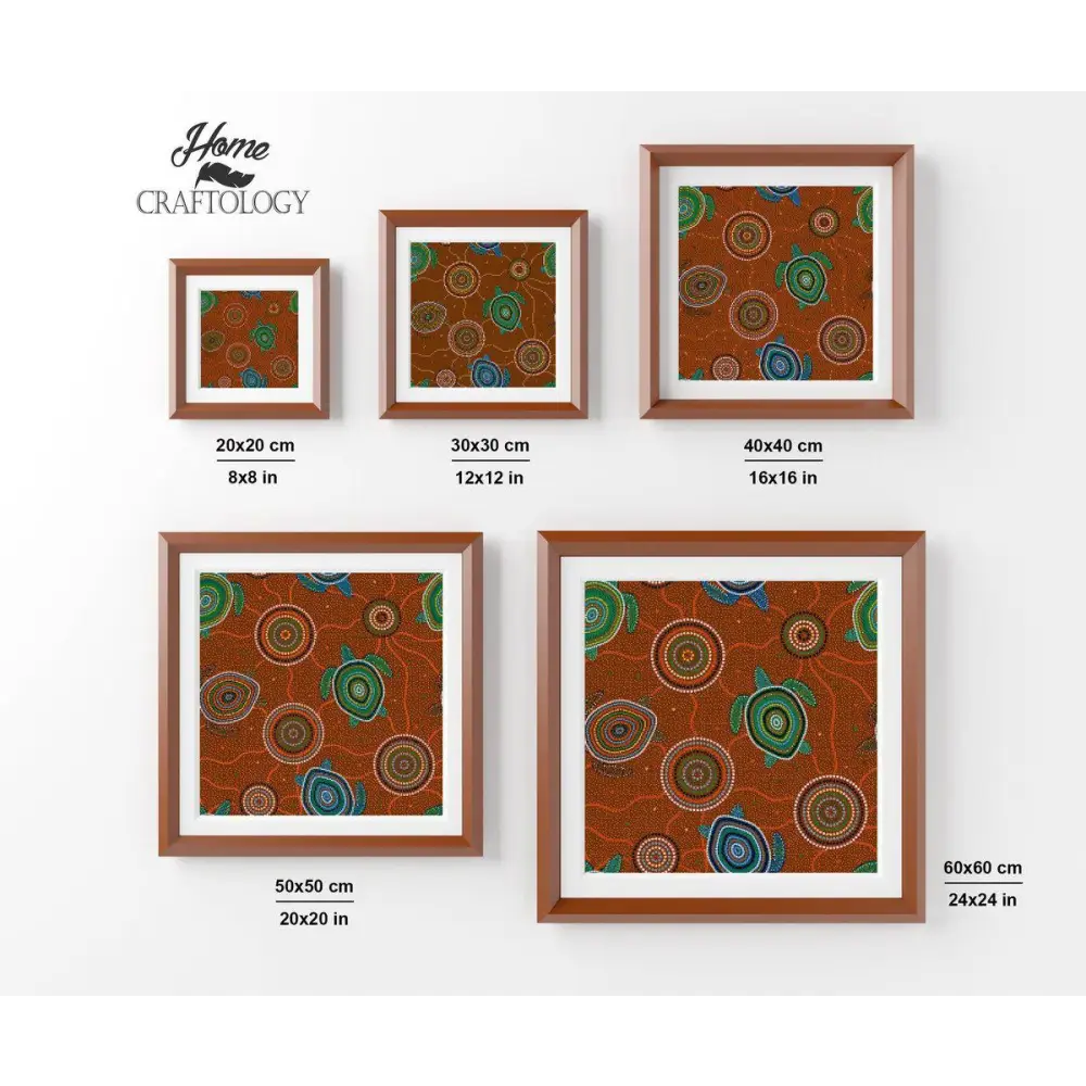 Turtles and Circles - Premium Diamond Painting Kit - Diamond Painting Kit