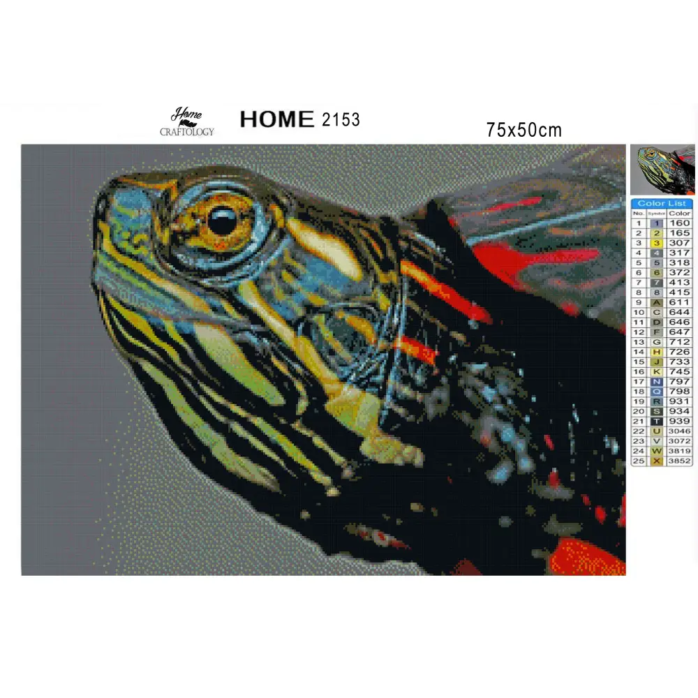 Turtle’s Head - Premium Diamond Painting Kit - Diamond Painting Kit