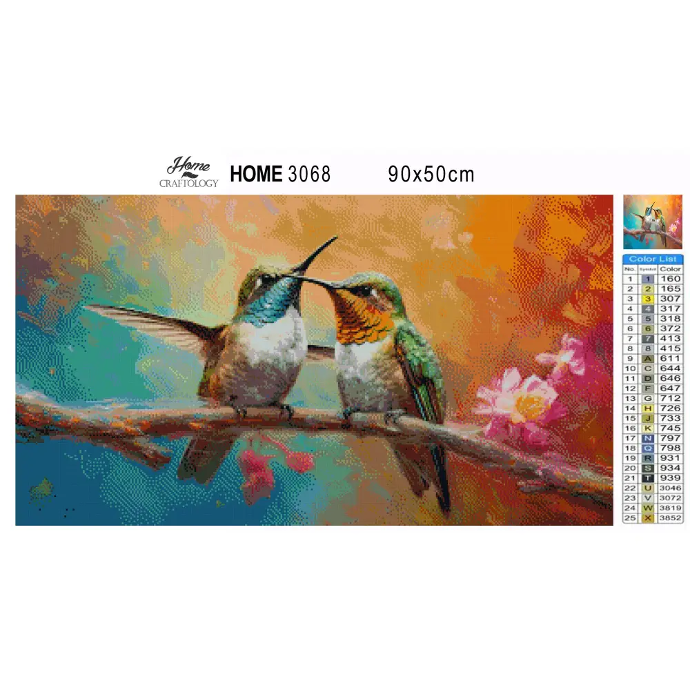 Two Hummingbirds - Premium Diamond Painting Kit - Diamond Painting Kit