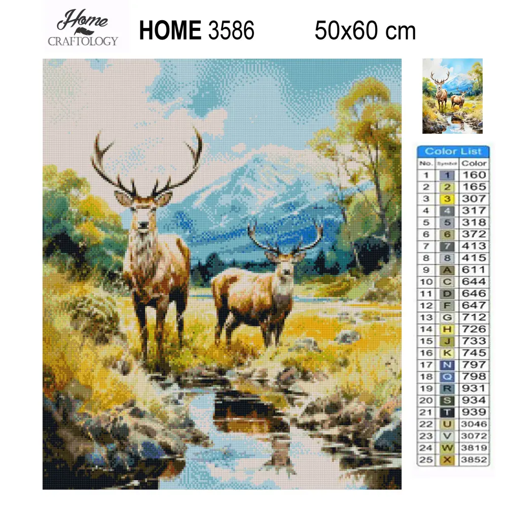 Two Stags - Exclusive Premium Diamond Painting Kit - Diamond Painting Kit
