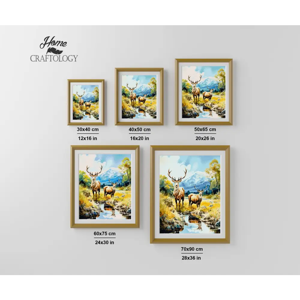 Two Stags - Exclusive Premium Diamond Painting Kit - Diamond Painting Kit