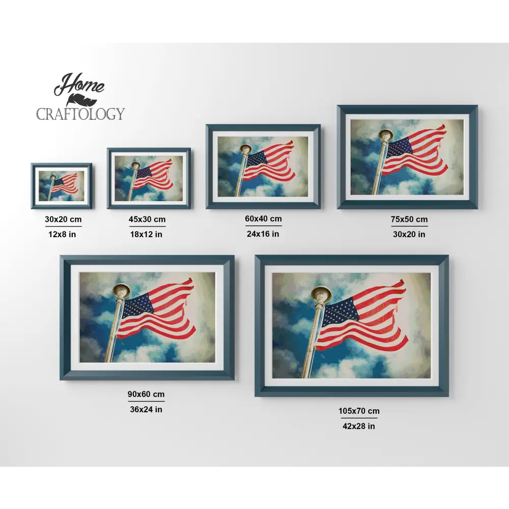 USA Flag on a Pole - Premium Diamond Painting Kit - Diamond Painting Kit