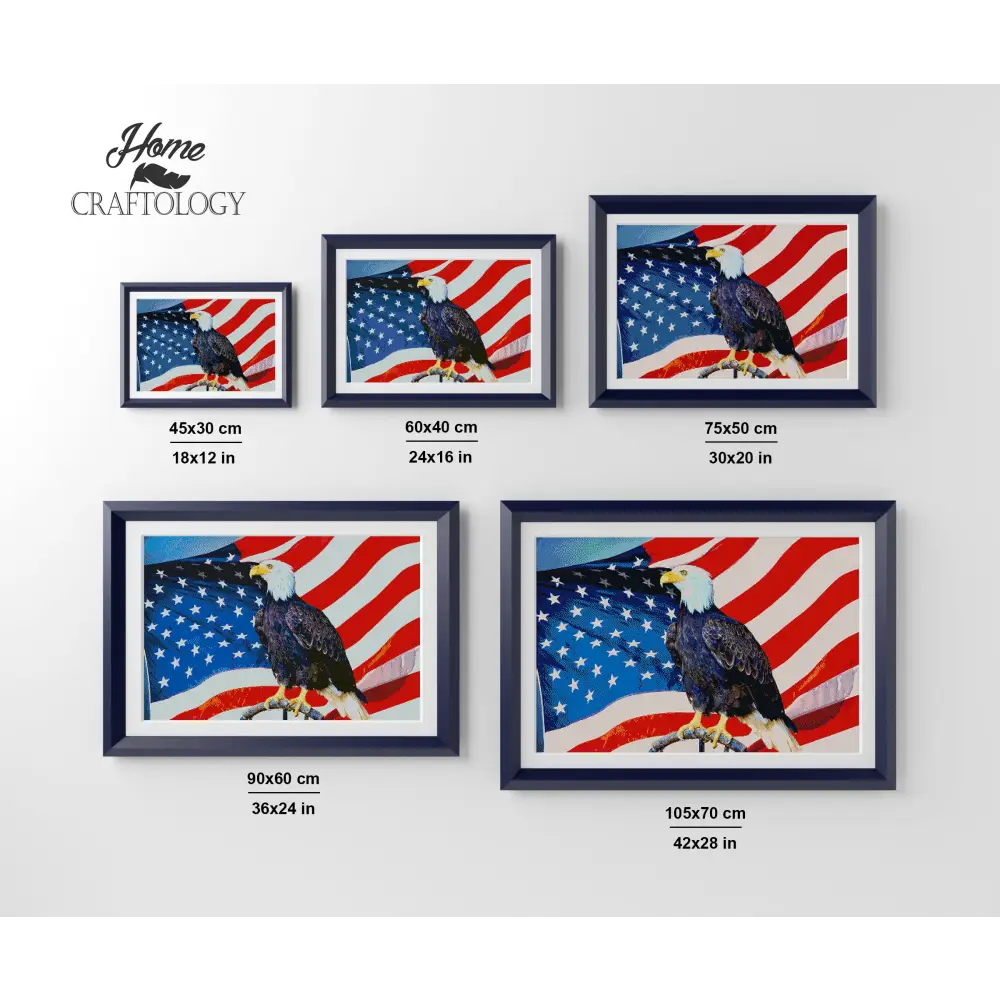 USA Flag with Bald Eagle - Premium Diamond Painting Kit - Diamond Painting Kit