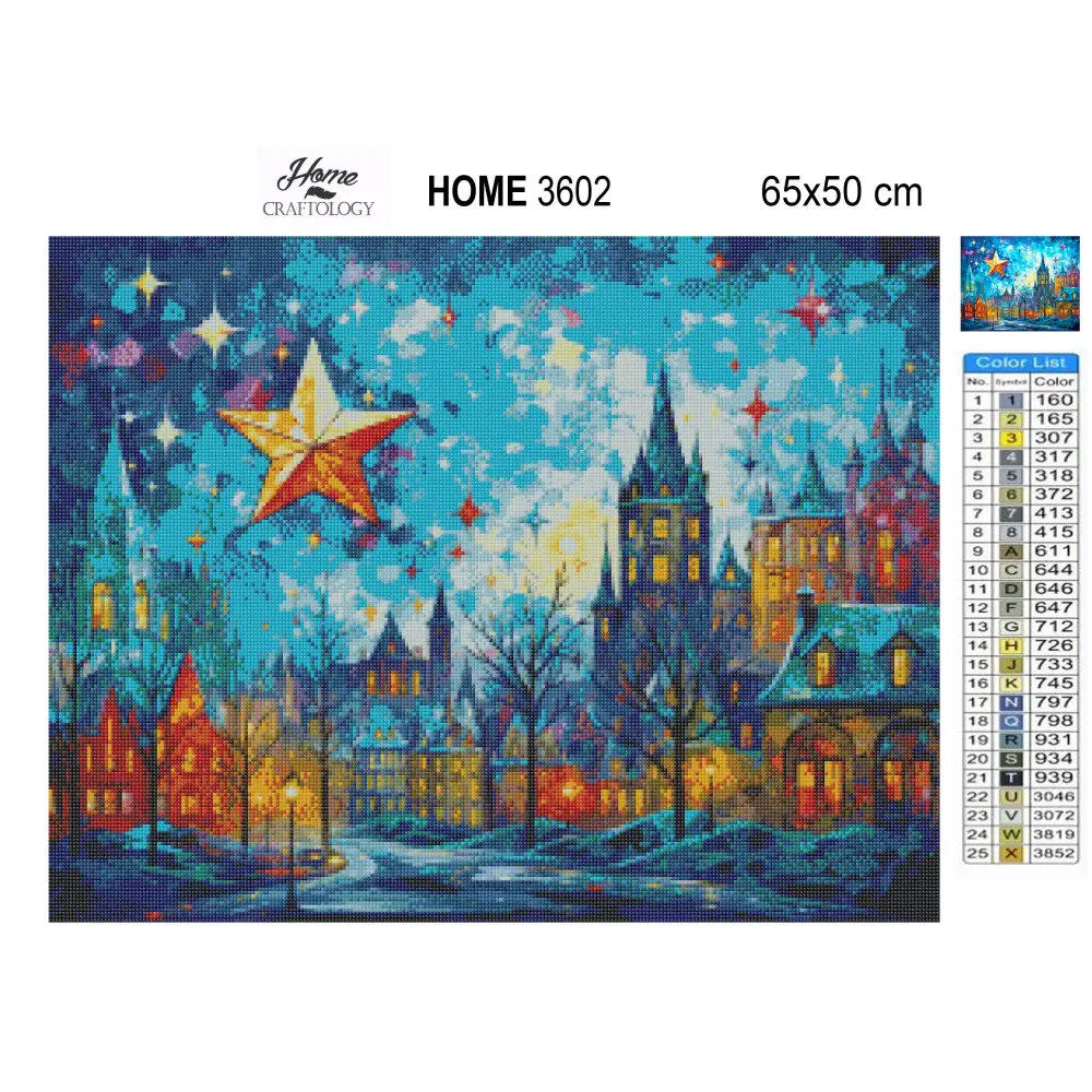 Village Under the Stars - Exclusive Premium Diamond Painting Kit - Diamond Painting Kit