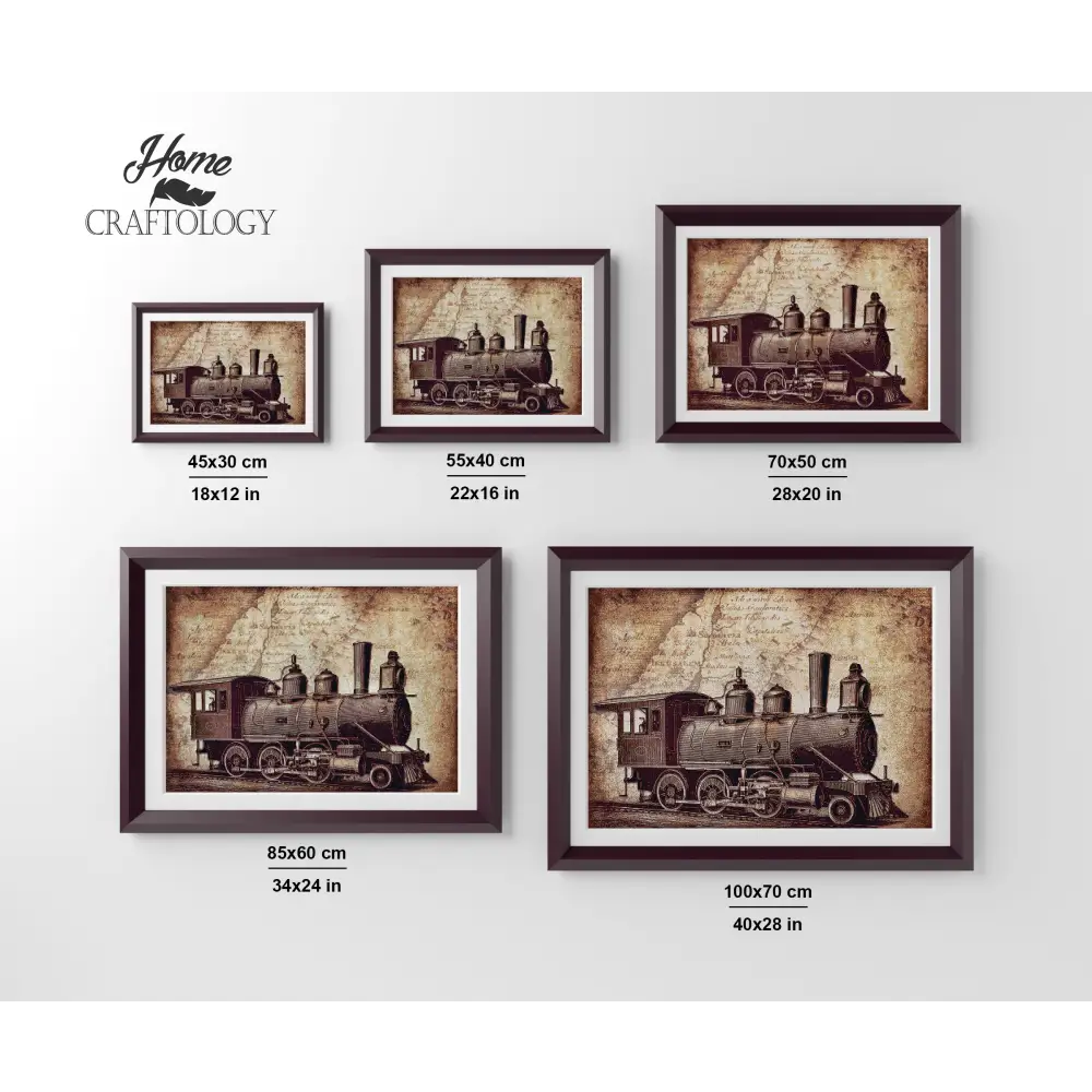 Vintage Train - Premium Diamond Painting Kit - Diamond Painting Kit