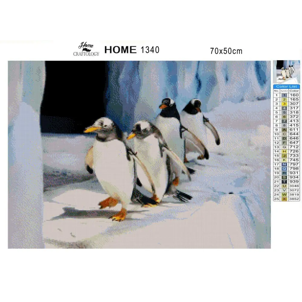 Walking Penguins - Premium Diamond Painting Kit - Diamond Painting Kit