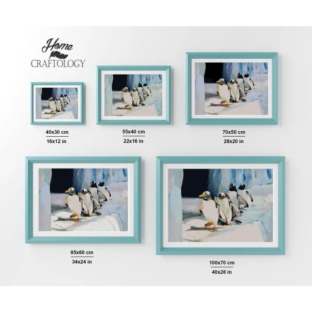 Walking Penguins - Premium Diamond Painting Kit - Diamond Painting Kit