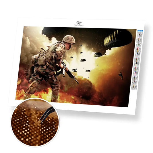 War Zone - Premium Diamond Painting Kit - 45x30cm / 18x12’’ / Square (Most Popular) - Diamond Painting Kit
