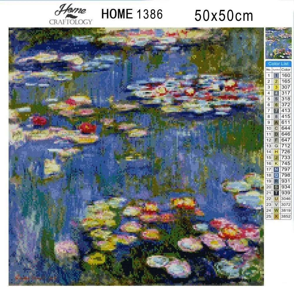 Water Lilies Painting - Premium Diamond Painting Kit - Diamond Painting Kit