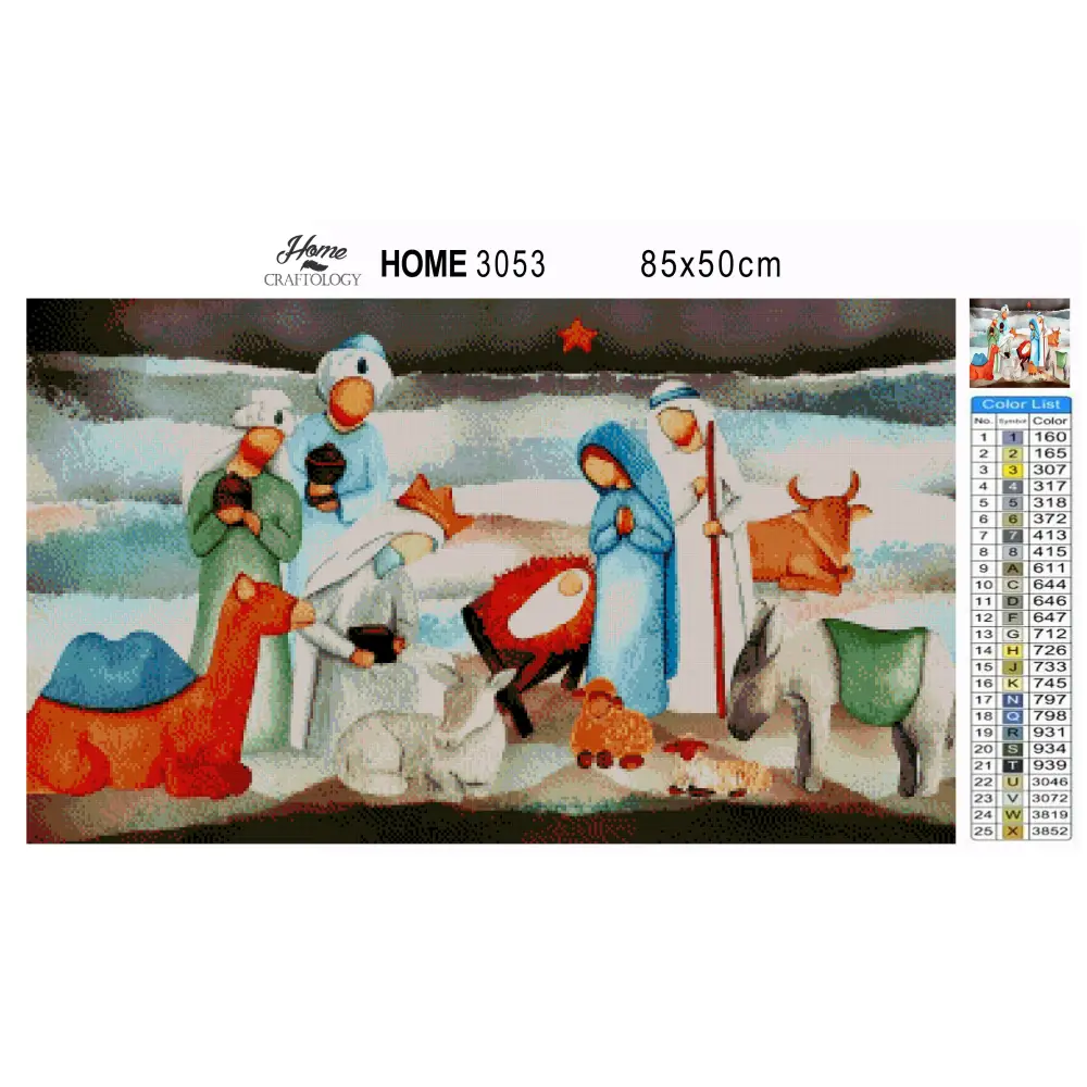 Watercolor Nativity - Premium Diamond Painting Kit - Diamond Painting Kit