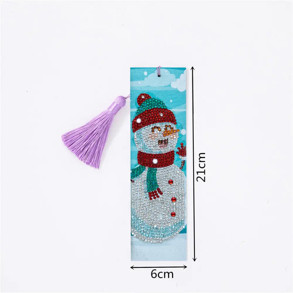 Waving Snowman - Diamond Painting Bookmark - Bookmark
