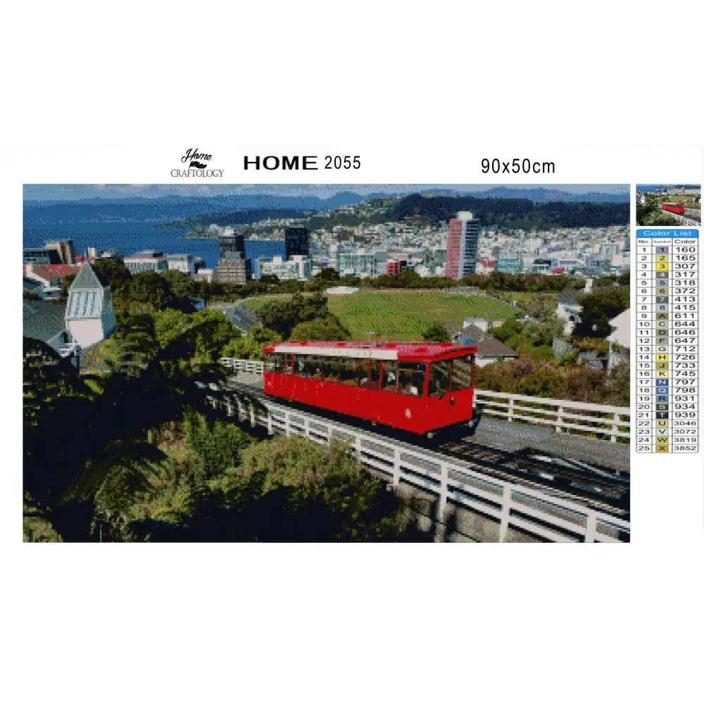 Wellington Cable Car - Premium Diamond Painting Kit - Diamond Painting Kit