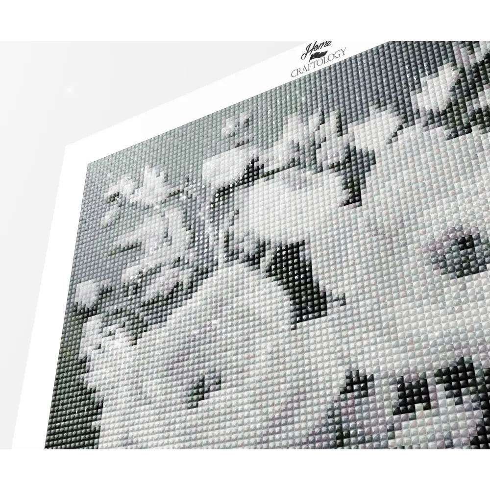 White Flowers - Exclusive Premium Diamond Painting Kit - Diamond Painting Kit