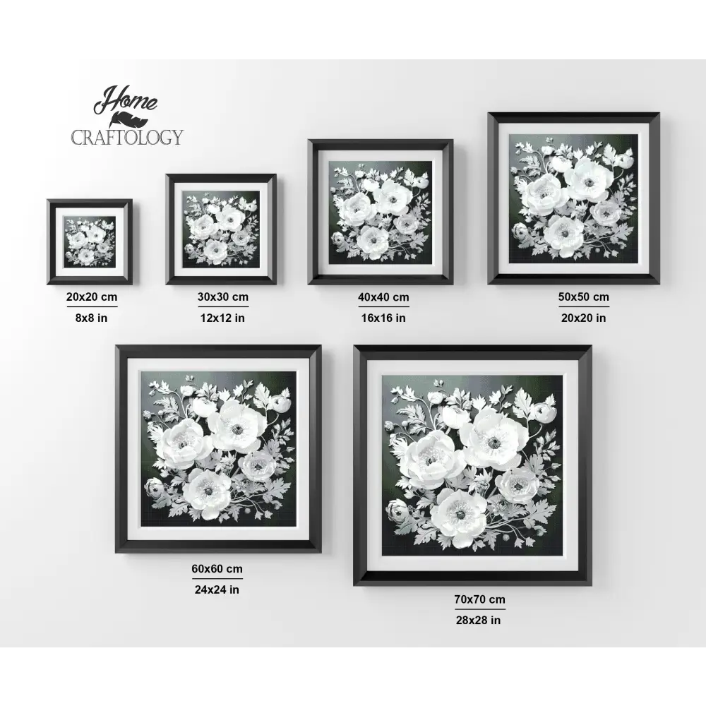 White Flowers - Exclusive Premium Diamond Painting Kit - Diamond Painting Kit