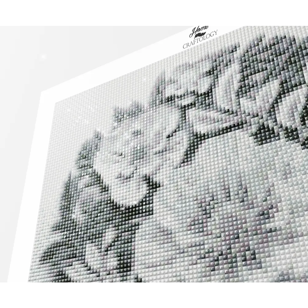 White Flowers with Leaves - Exclusive Premium Diamond Painting Kit - Diamond Painting Kit