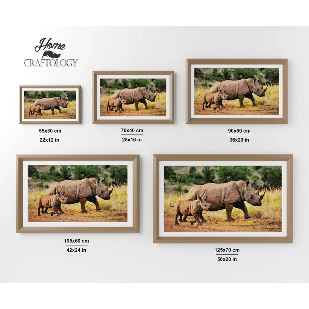 White Rhinos - Premium Diamond Painting Kit - Diamond Painting Kit