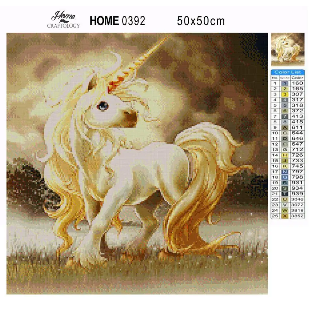 White Unicorn - Premium Diamond Painting Kit - Diamond Painting Kit