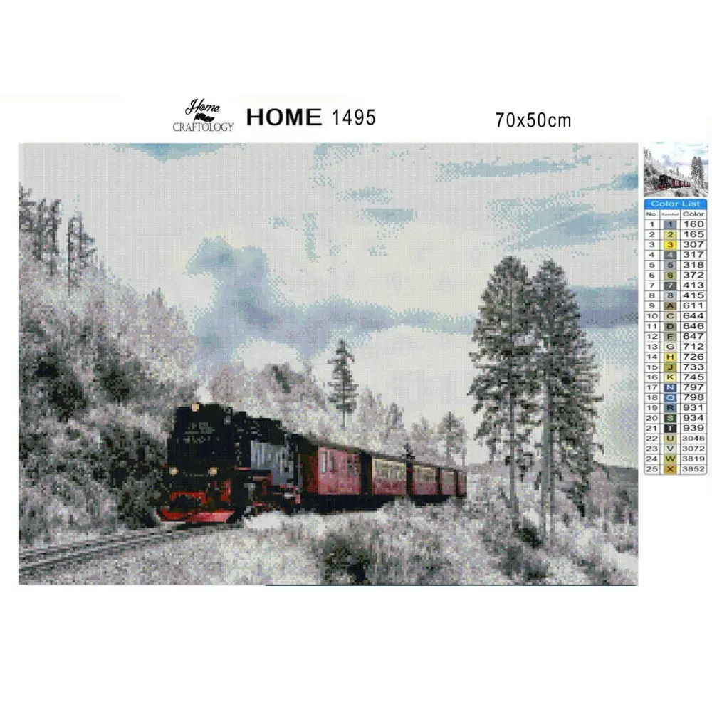 Winter Train - Premium Diamond Painting Kit - Diamond Painting Kit