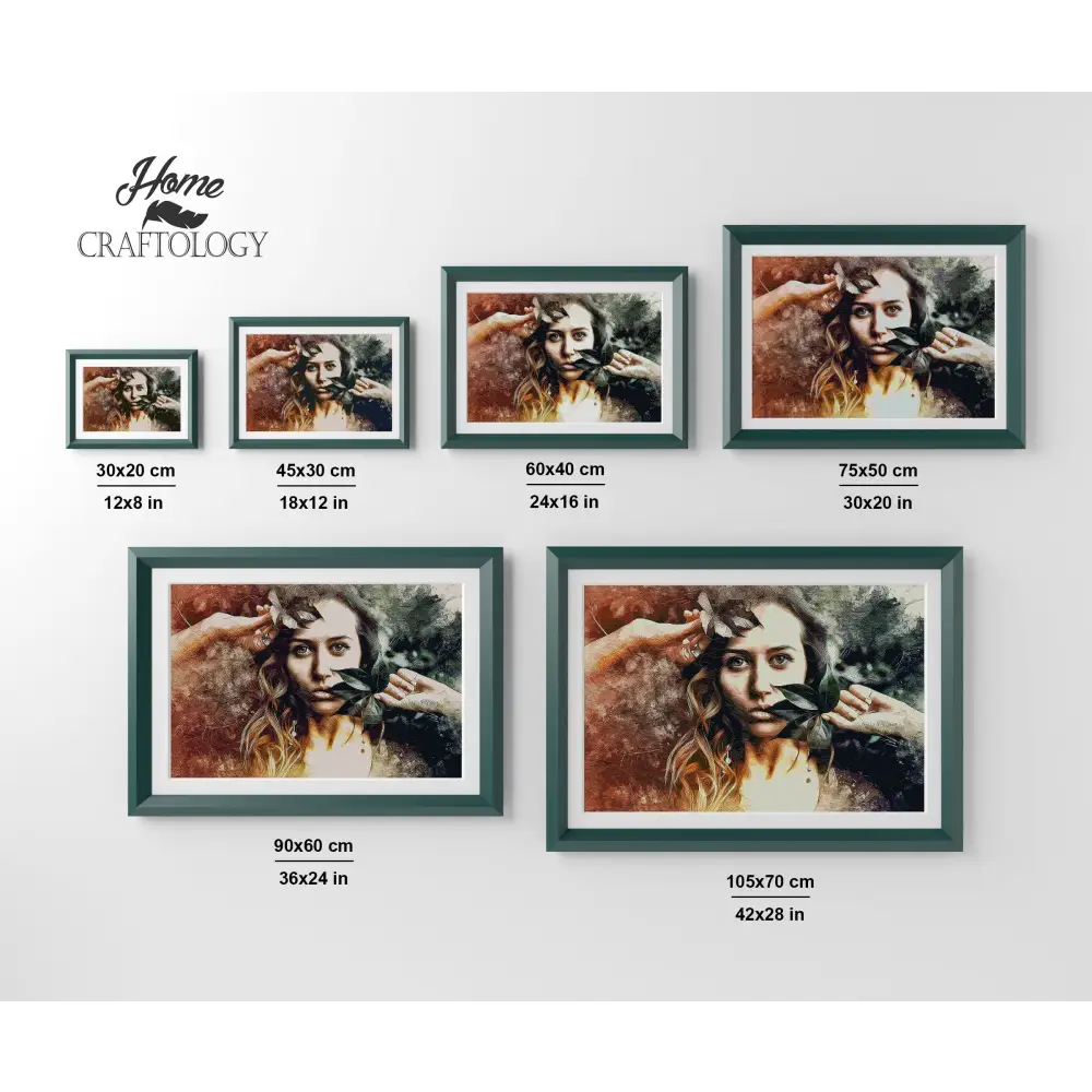 Woman and Leaves - Premium Diamond Painting Kit - Diamond Painting Kit