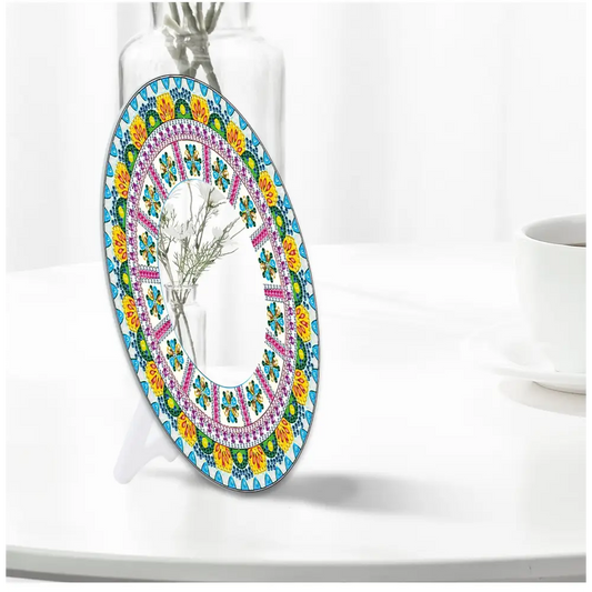 Yellow and Green Sun - Diamond Painting Mirror - Mirror