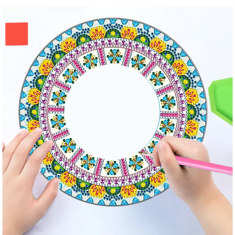 Yellow and Green Sun - Diamond Painting Mirror - Mirror
