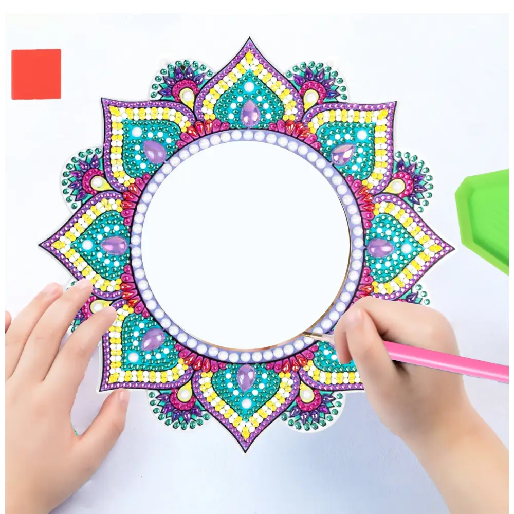 Yellow and Purple Flower - Diamond Painting Mirror - Mirror