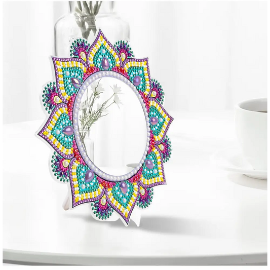 Yellow and Purple Flower - Diamond Painting Mirror - Mirror
