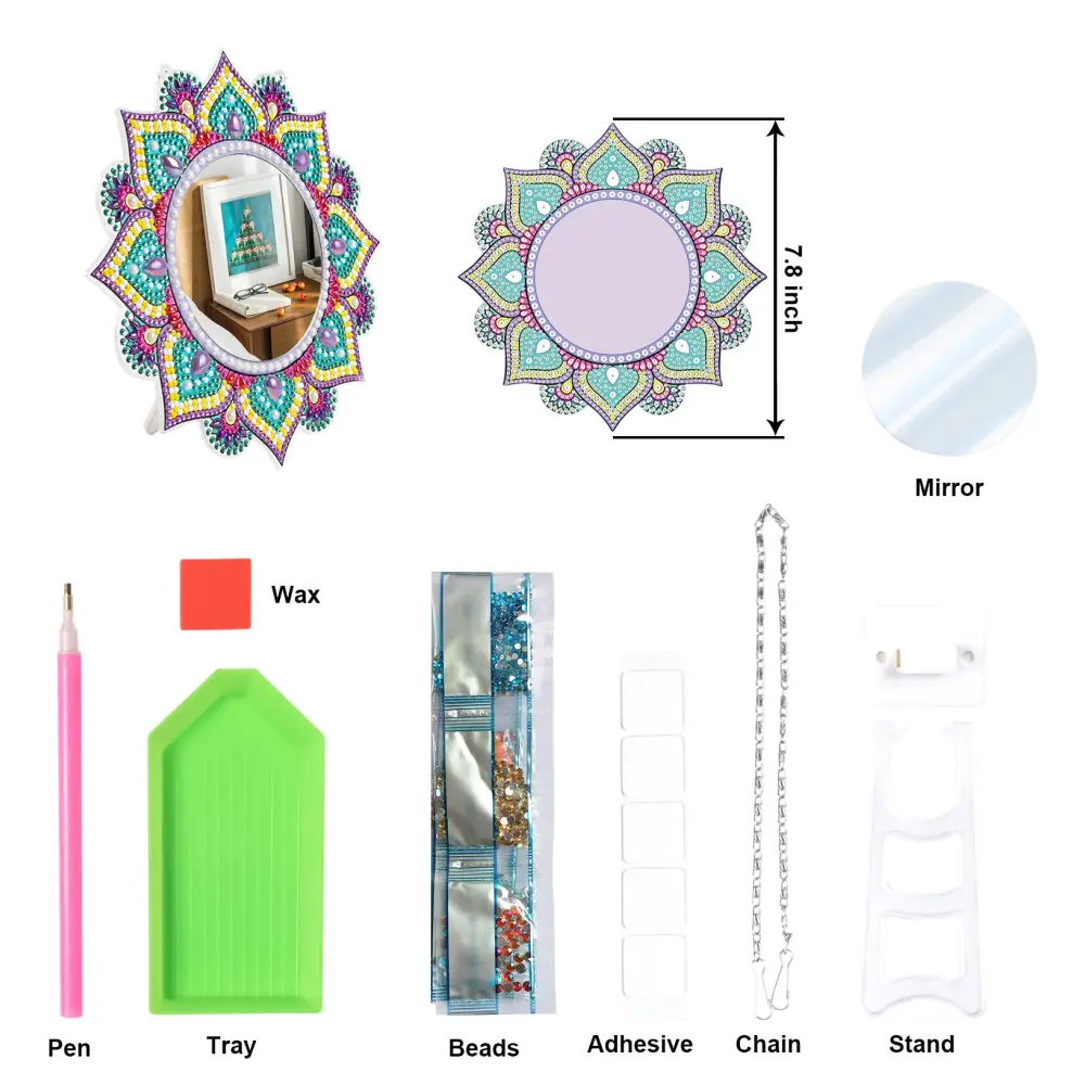 Yellow and Purple Flower - Diamond Painting Mirror - Mirror
