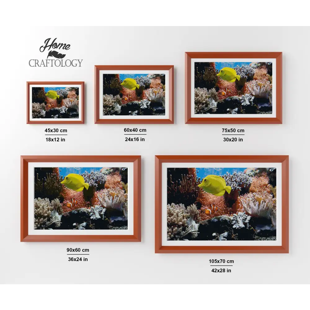 Yellow Tang and Clown Fish - Premium Diamond Painting Kit - Diamond Painting Kit