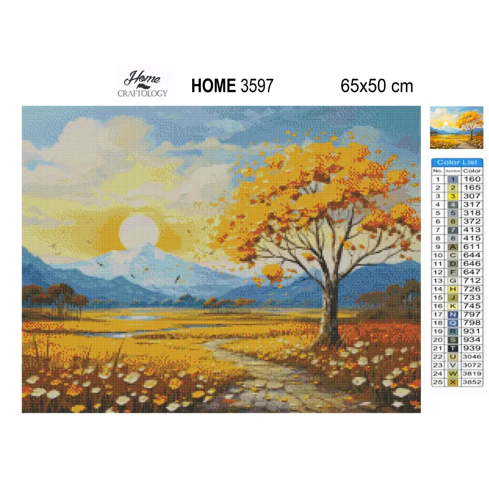 Yellow Tree - Exclusive Premium Diamond Painting Kit - Diamond Painting Kit
