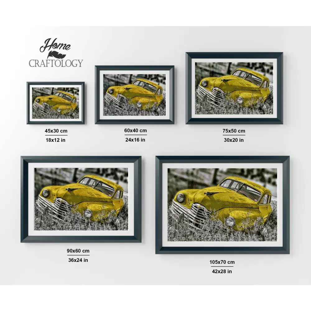Yellow Vintage Car - Premium Diamond Painting Kit - Diamond Painting Kit