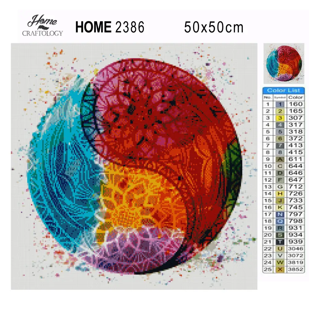 Yin and Yang Mandala - Premium Diamond Painting Kit - Diamond Painting Kit