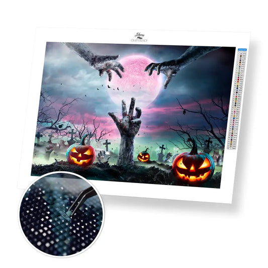 Zombies - Premium Diamond Painting Kit - 40x30cm / 16x12’’ / Square (Most Popular) - Diamond Painting Kit