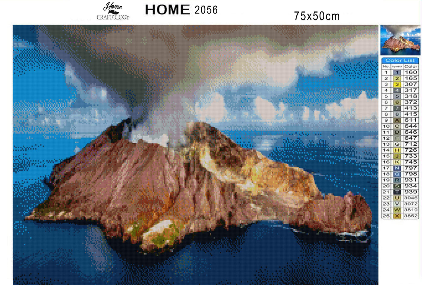 White Island Volcano - Premium Diamond Painting Kit