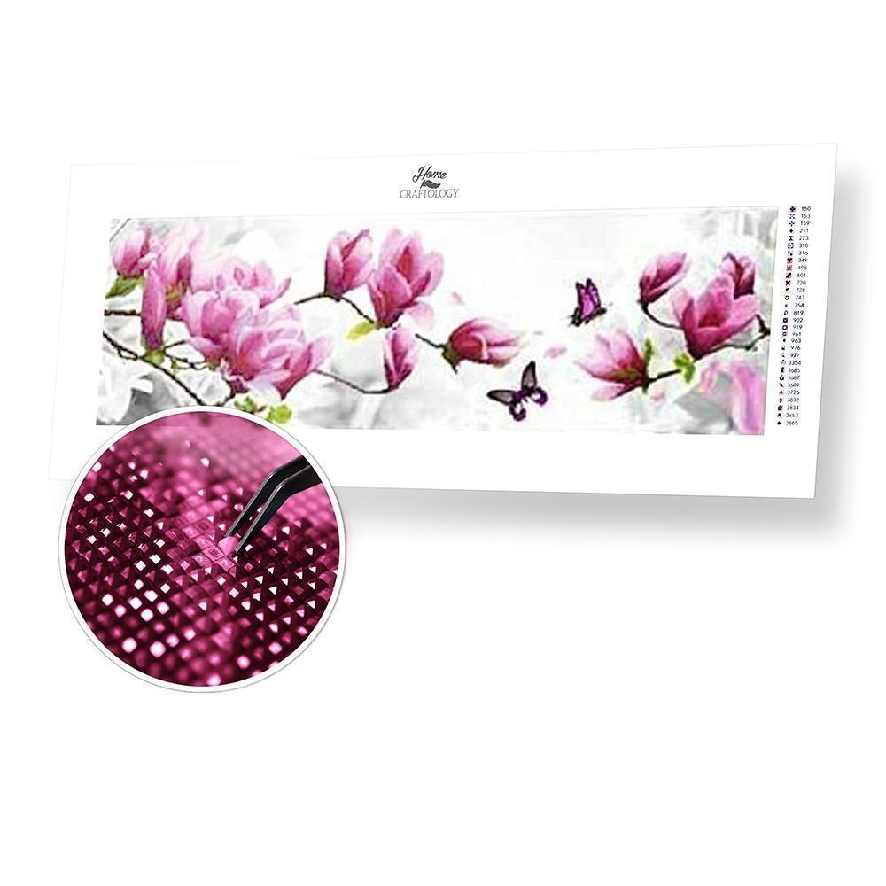 5D Diamond Painting Pink Butterfly Roses Kit